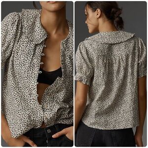 Anthropologie Pilcro The Keira Collared Button-Front Blouse
